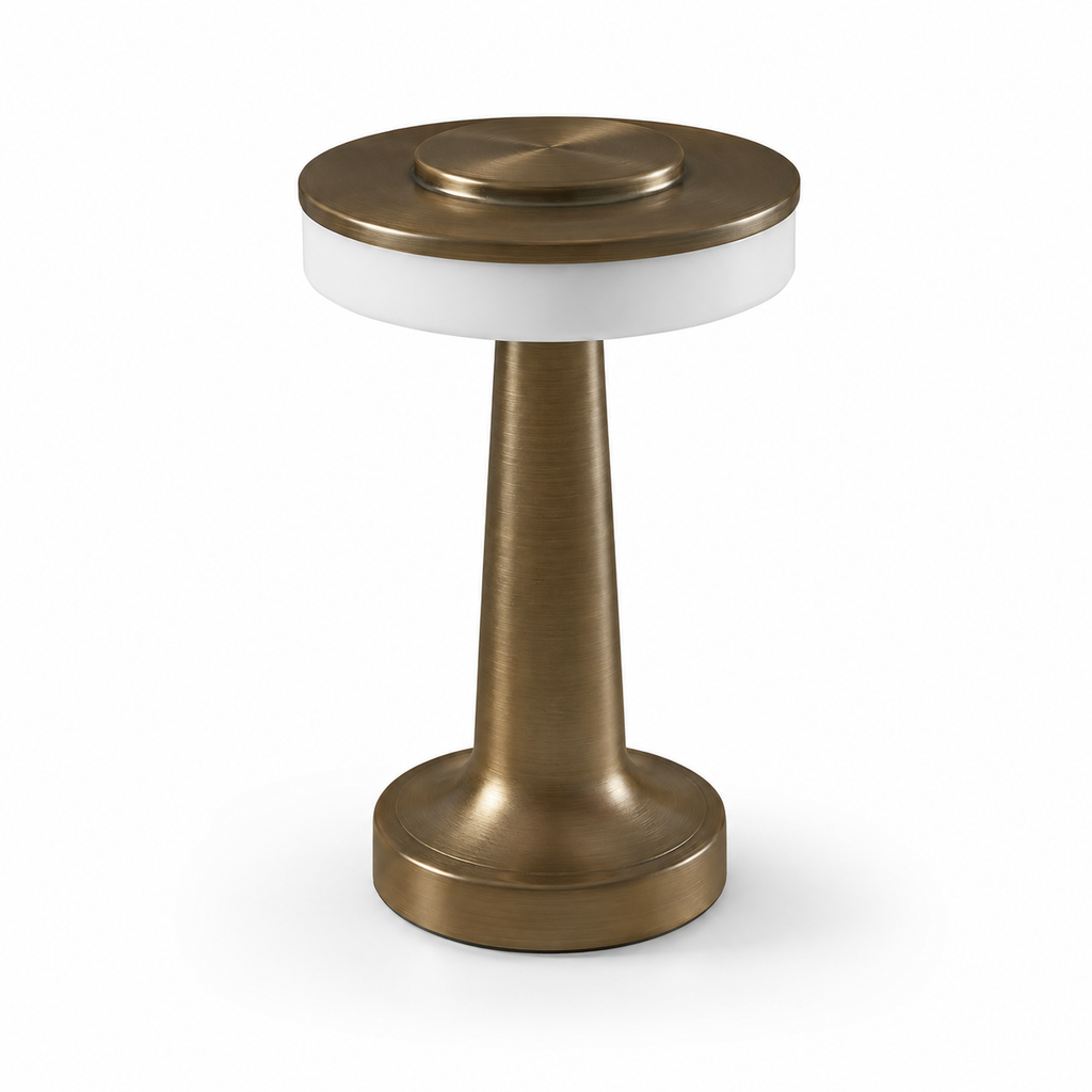 MahMir Halo Rechargeable Cordless LED Table Lamp in bronze on a white background