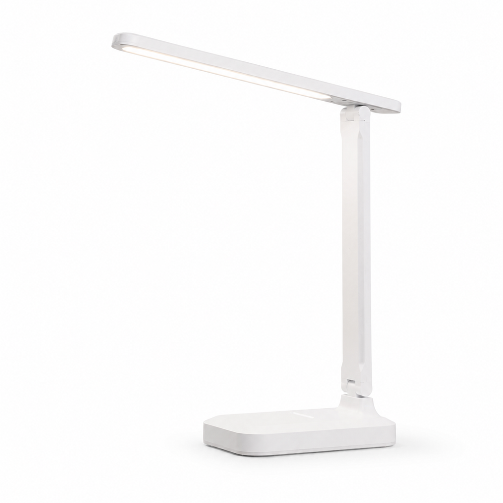 MahMir Modern LED Desk Lamp in white on a plain white background